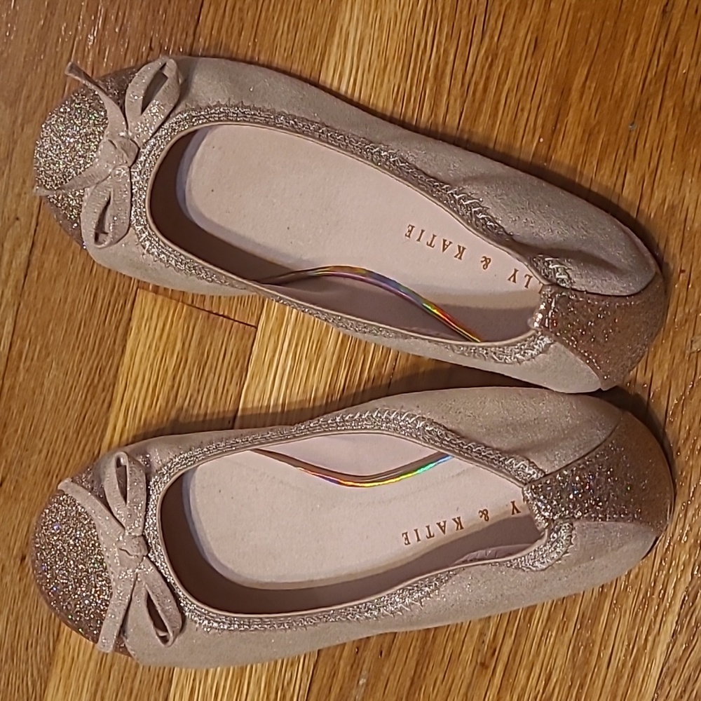 Gold dress ballet slippers